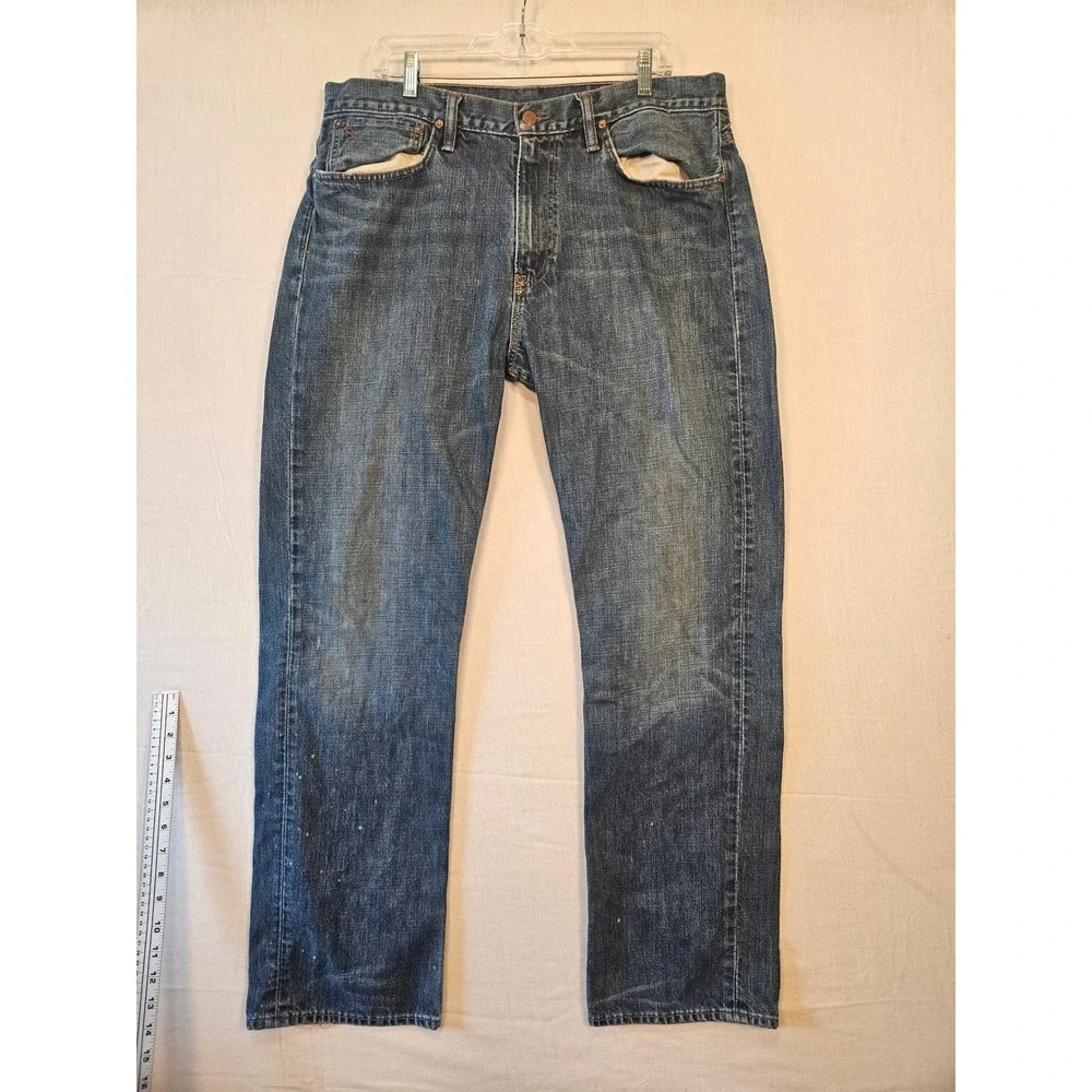 Vintage Y2K Polo Ralph Lauren Mens Straight Leg Medium Wash Jeans 35x32